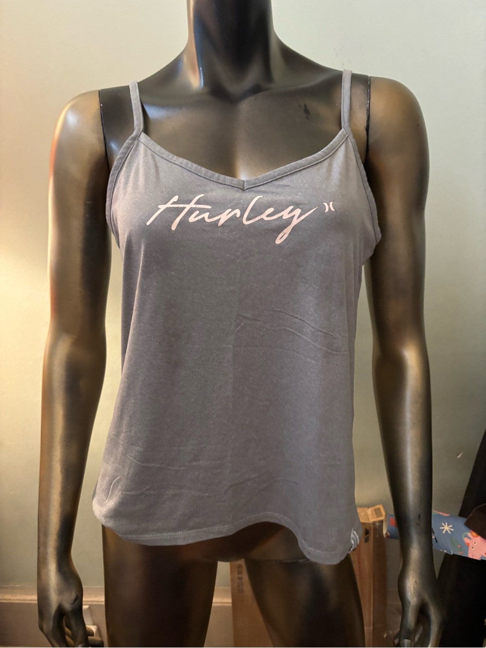 Hurley Gray Spaghetti Strap Camisole with Script Logo